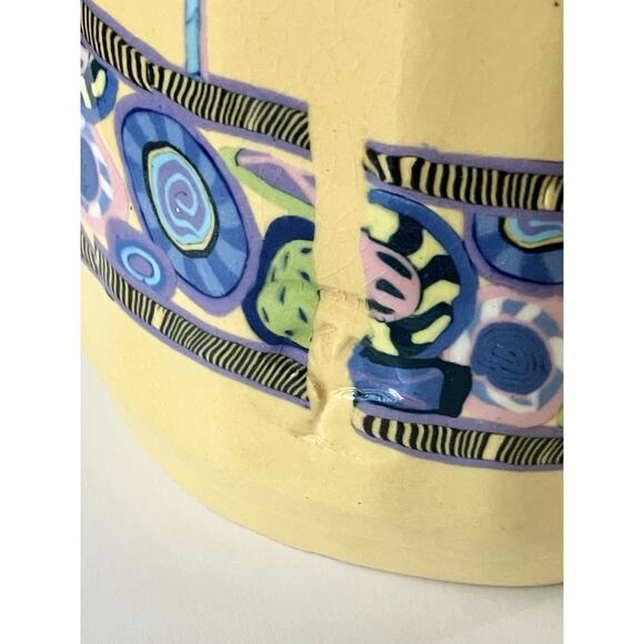 Vintage Pottery Vase Nerikome Porcelain Mug By Sungyong Chung Ginkgo Studios - Picture 3 of 5